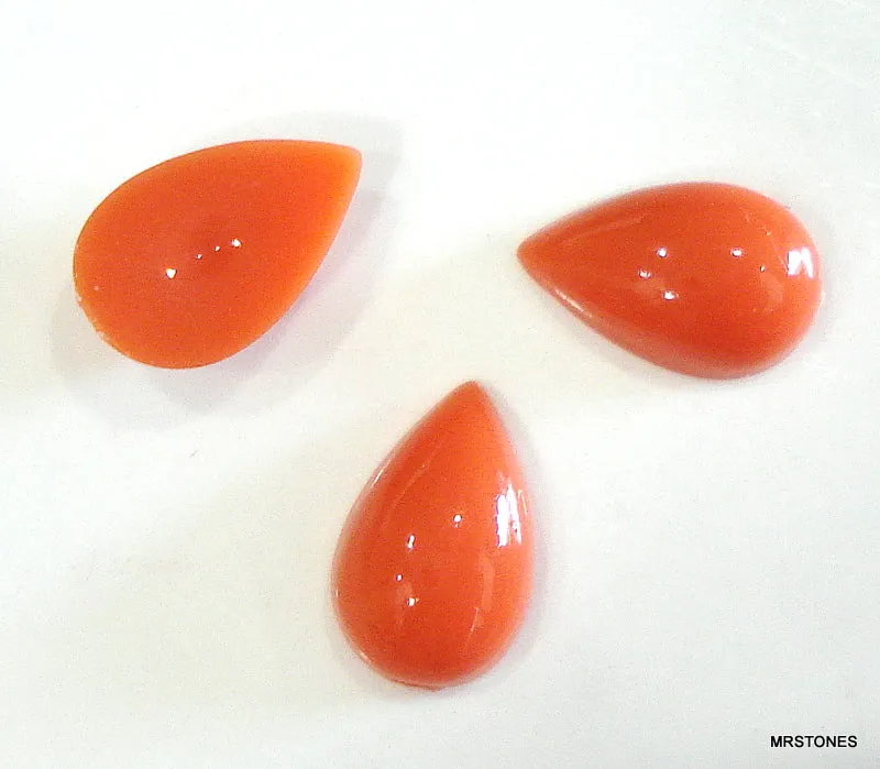10x6mm (KCBP) Acrylic Coral Pear Cabochon