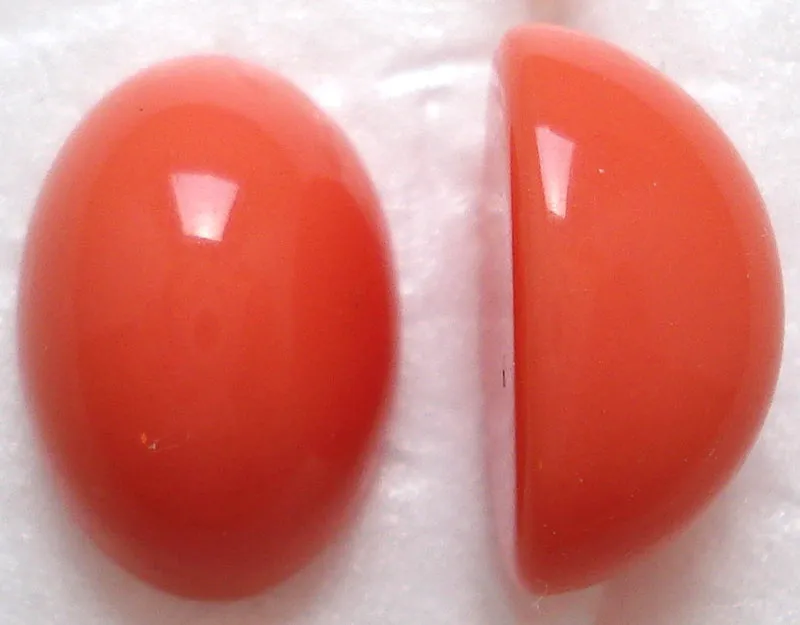 14X10MM Oval Acrylic High Dome cabs Coral color