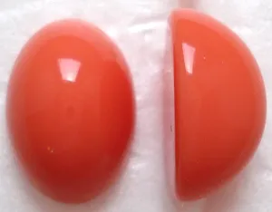 14X10MM Oval Acrylic High Dome cabs Coral color