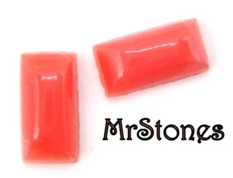 5x2mm (3932) Coral Color Flat Back Baguette