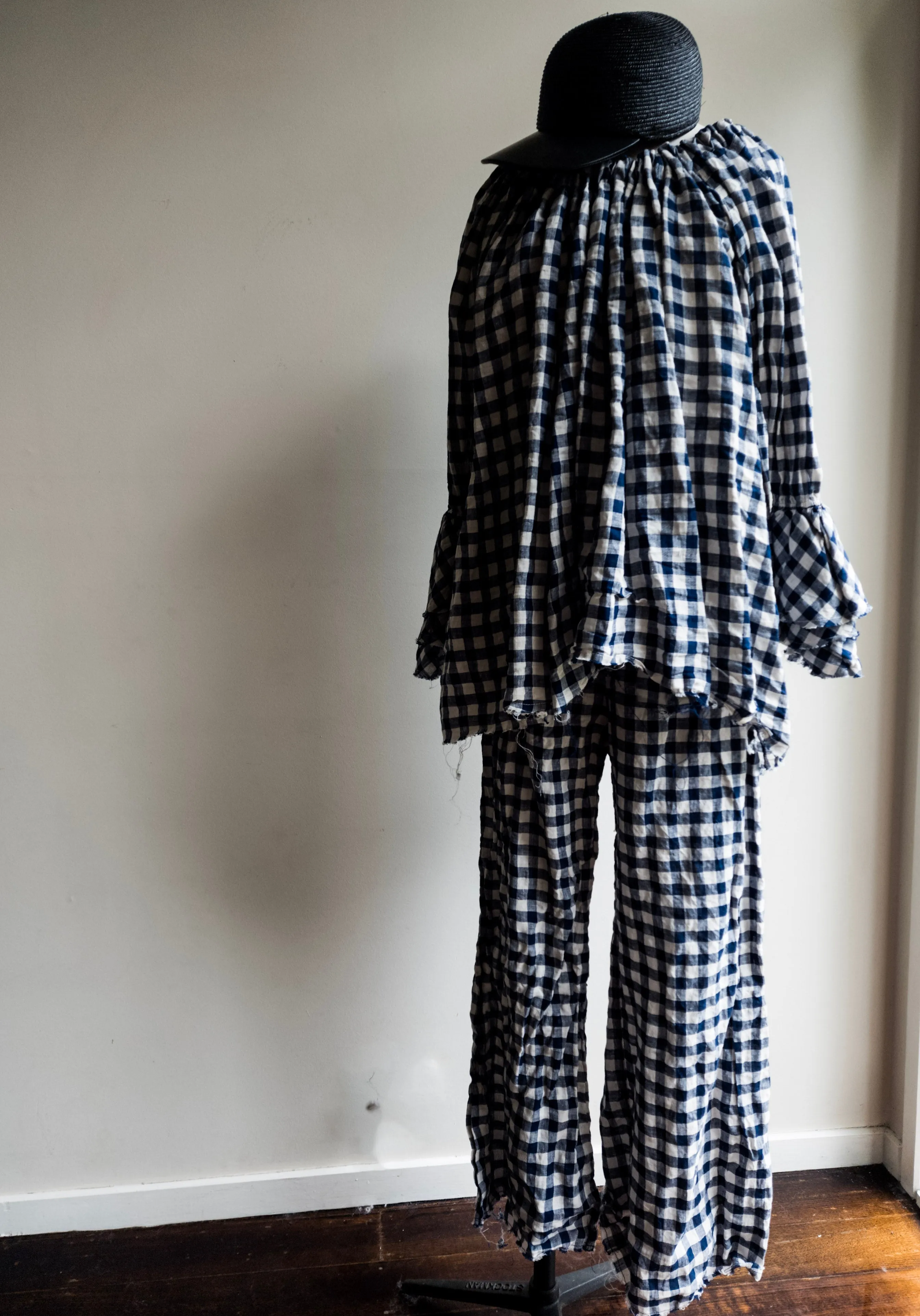 Amano linen culotte pant - gingham Check