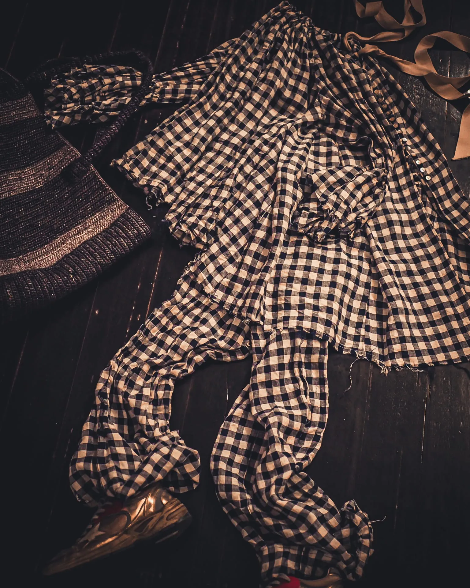 Amano linen culotte pant - gingham Check