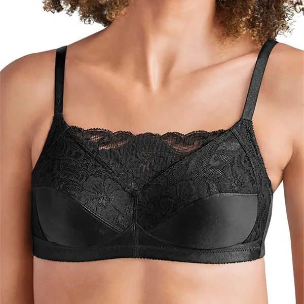 Amoena Isabel Non-wired Camisole Pocketed Mastectomy Bra - Black 2118