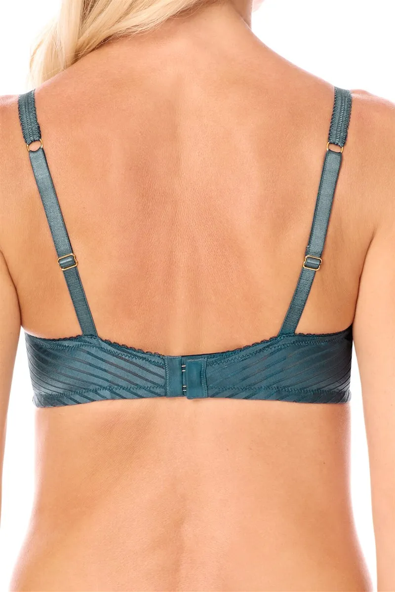 Amoena Karolina Padded Non-Wired Pocketed Mastectomy Bra- dark teal/sand - 44895