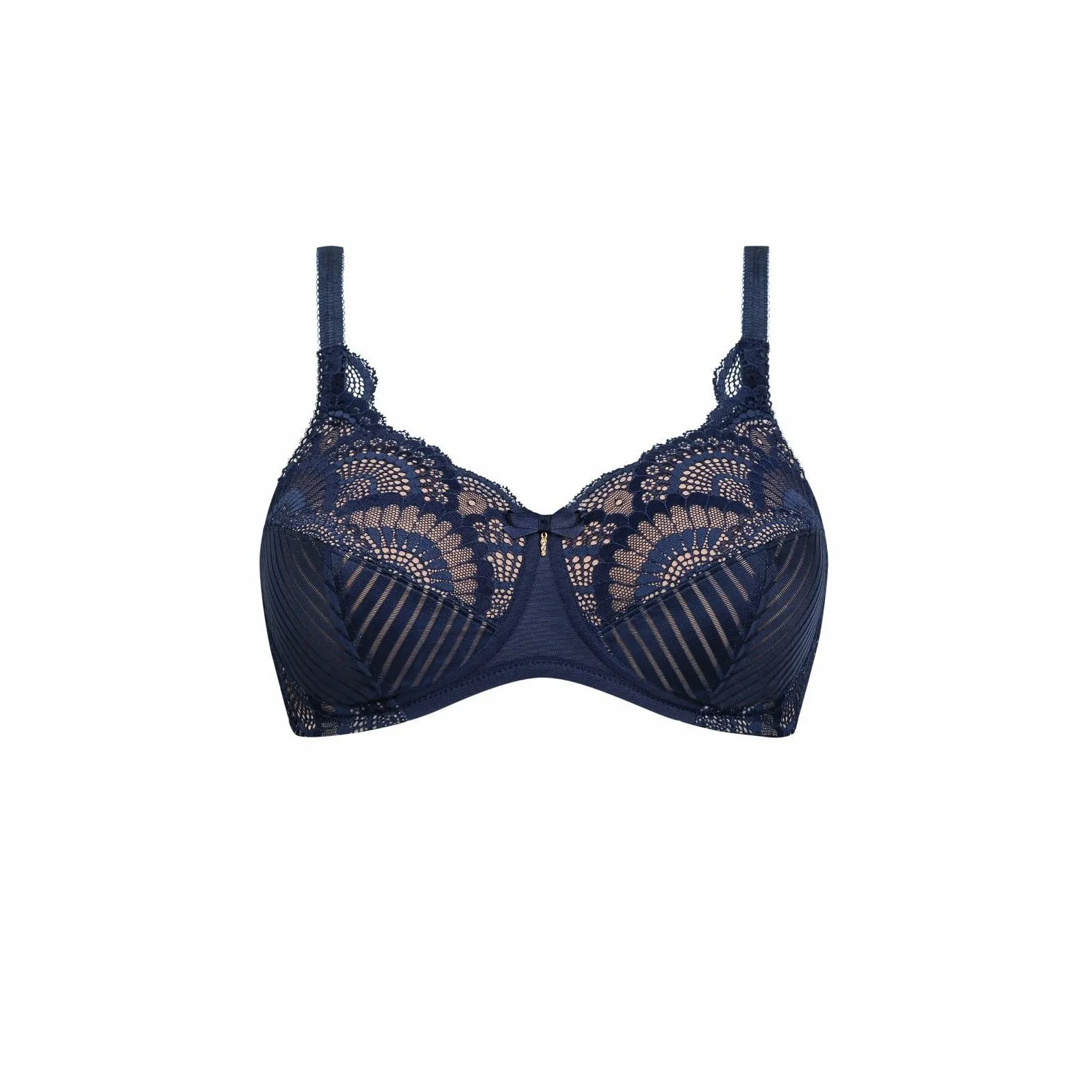 Amoena Karolina Soft Non-Wired Pocketed Mastectomy Bra-Dark Blue/Nude-44698