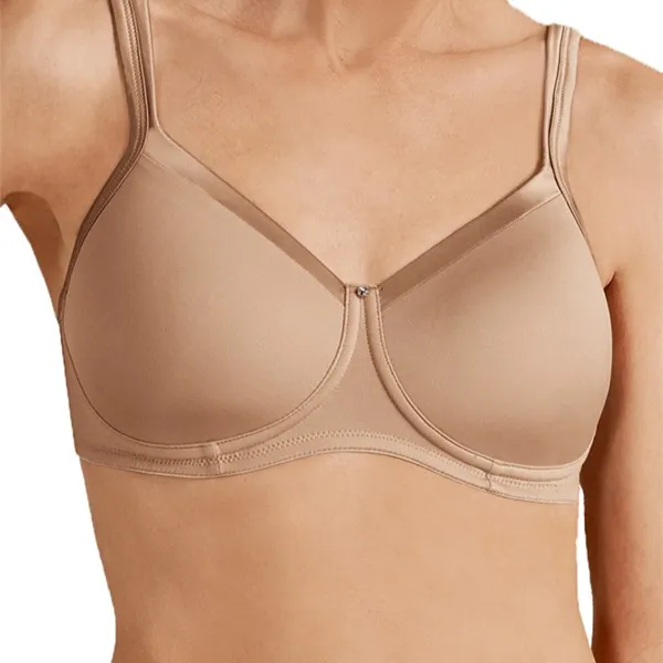 Amoena Lara Satin Pocketed Non-Wired Mastectomy Bra - Nude 44214
