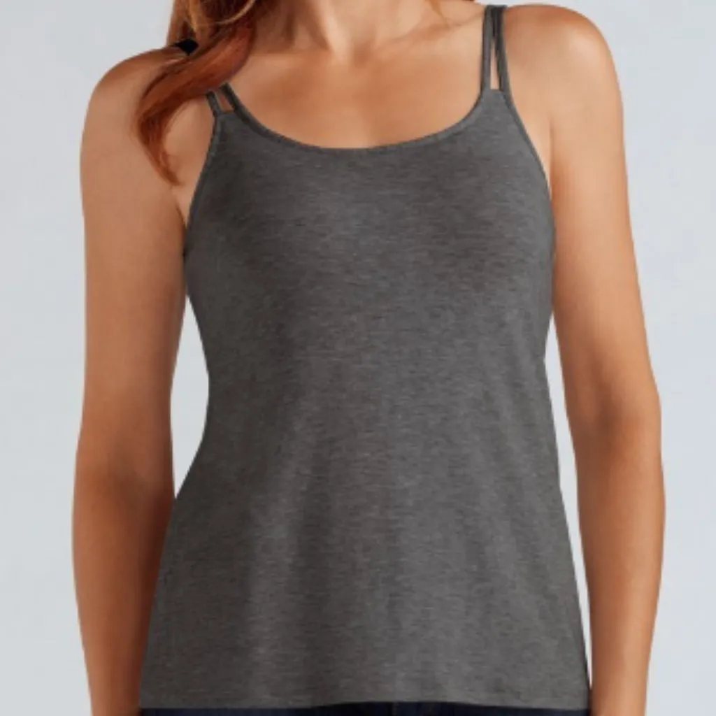 Amoena Valletta Pocketed Mastectomy Singlet/Cami  - Charcoal 44076 limited availability