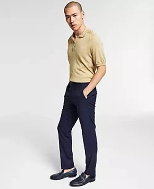 Bar Iii Mens Slim fit Dress Pants 30 / 30 Blue Plaid