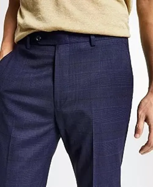 Bar Iii Mens Slim fit Dress Pants 30 / 30 Blue Plaid