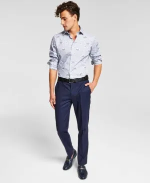 Bar Iii Mens Slim fit Dress Pants 30 / 30 Blue Plaid