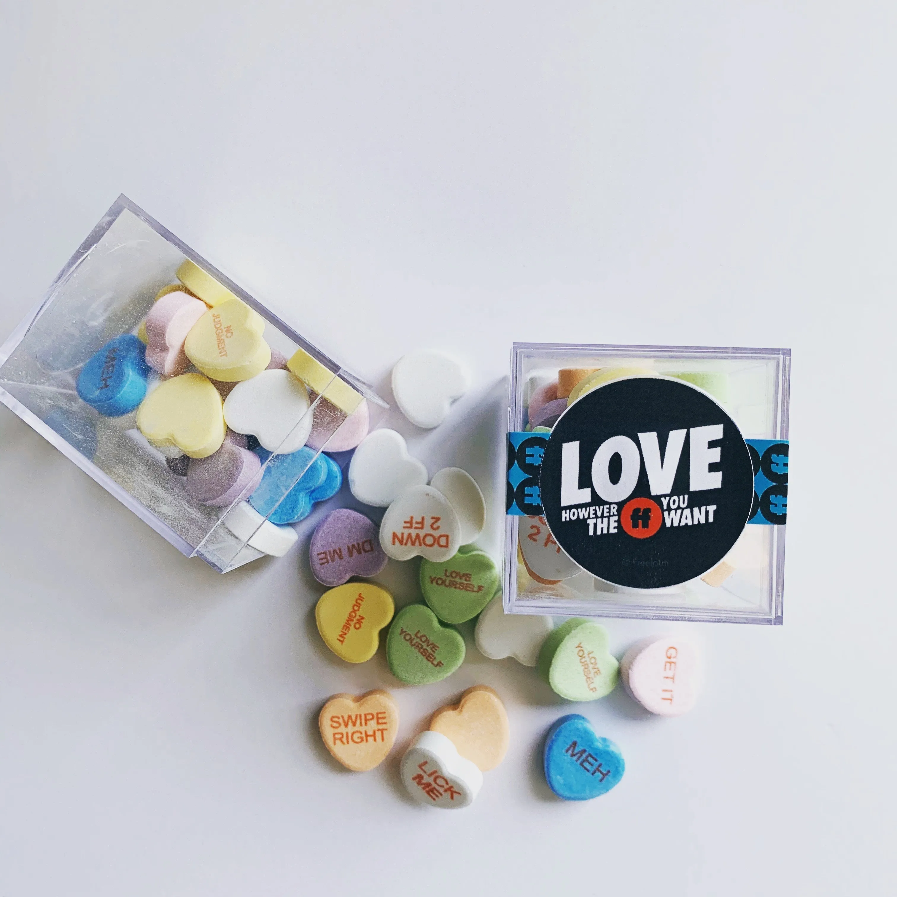 Candy Hearts Branded Cubes (Min 12 Cubes)