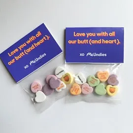 Candy Hearts Personalized Bags - 8 Candies Per Bag (100 Bag Minimum)