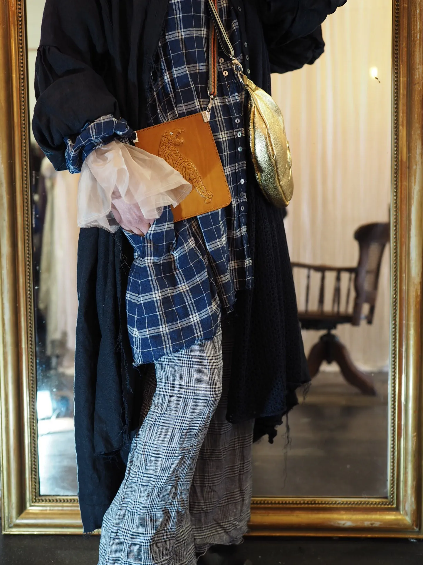Culotte pant (Linen) - Prince of wales Check weave