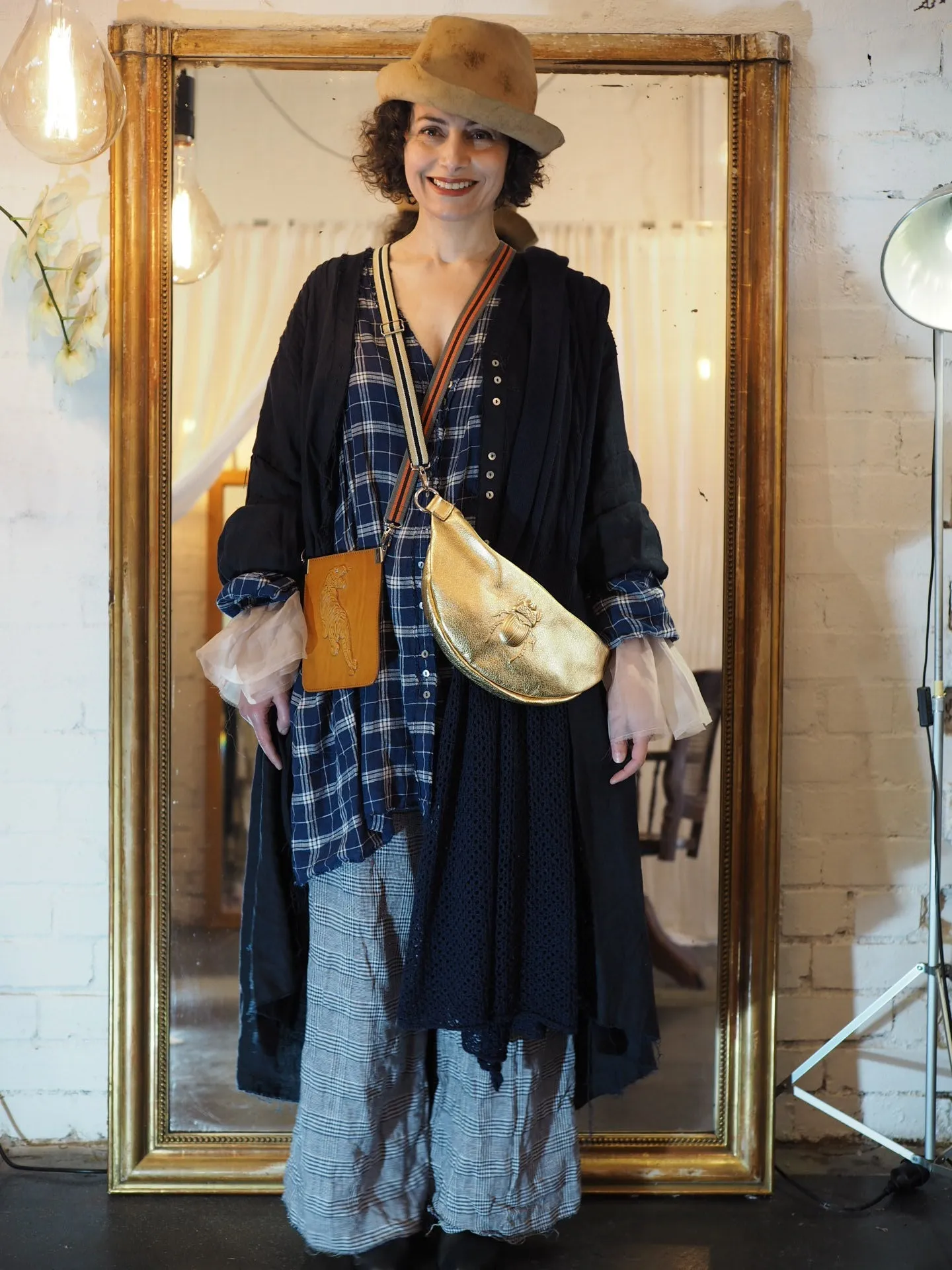 Culotte pant (Linen) - Prince of wales Check weave