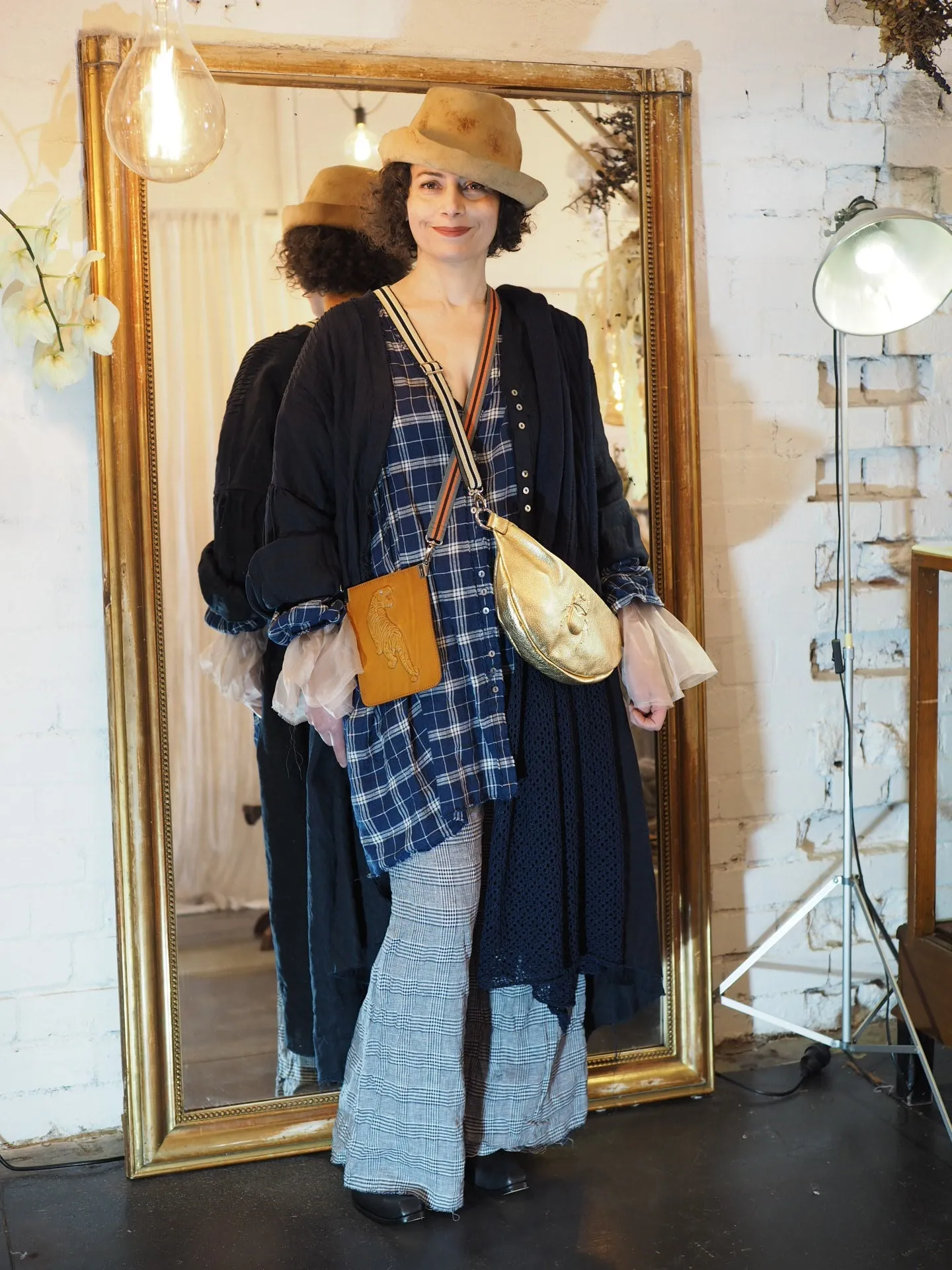 Culotte pant (Linen) - Prince of wales Check weave