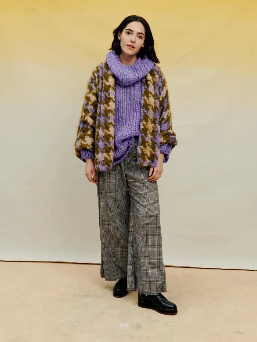 Culotte pant (Linen) - Prince of wales Check weave
