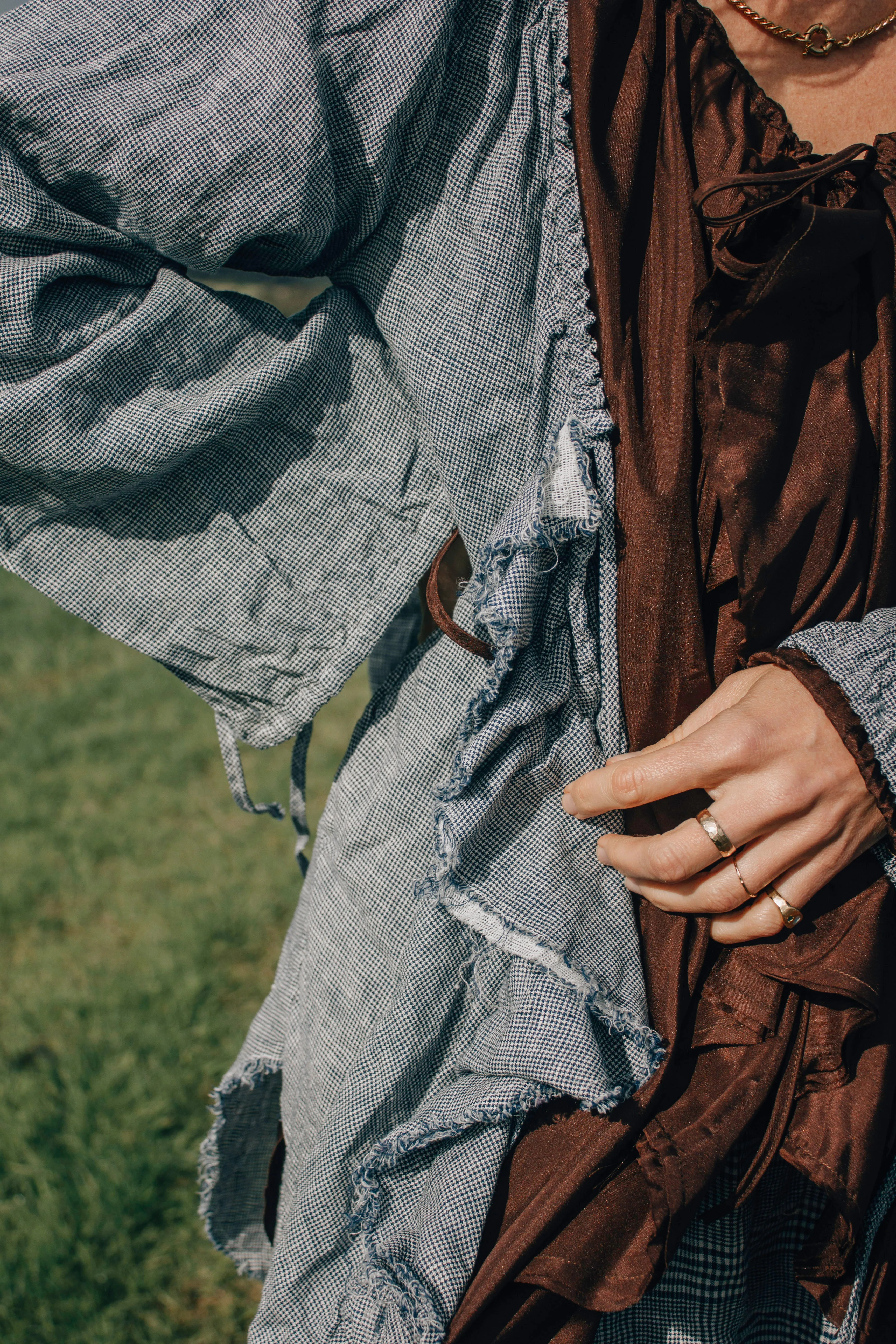 Culotte pant (Linen) - Prince of wales Check weave