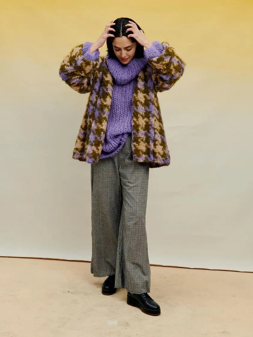 Culotte pant (Linen) - Prince of wales Check weave