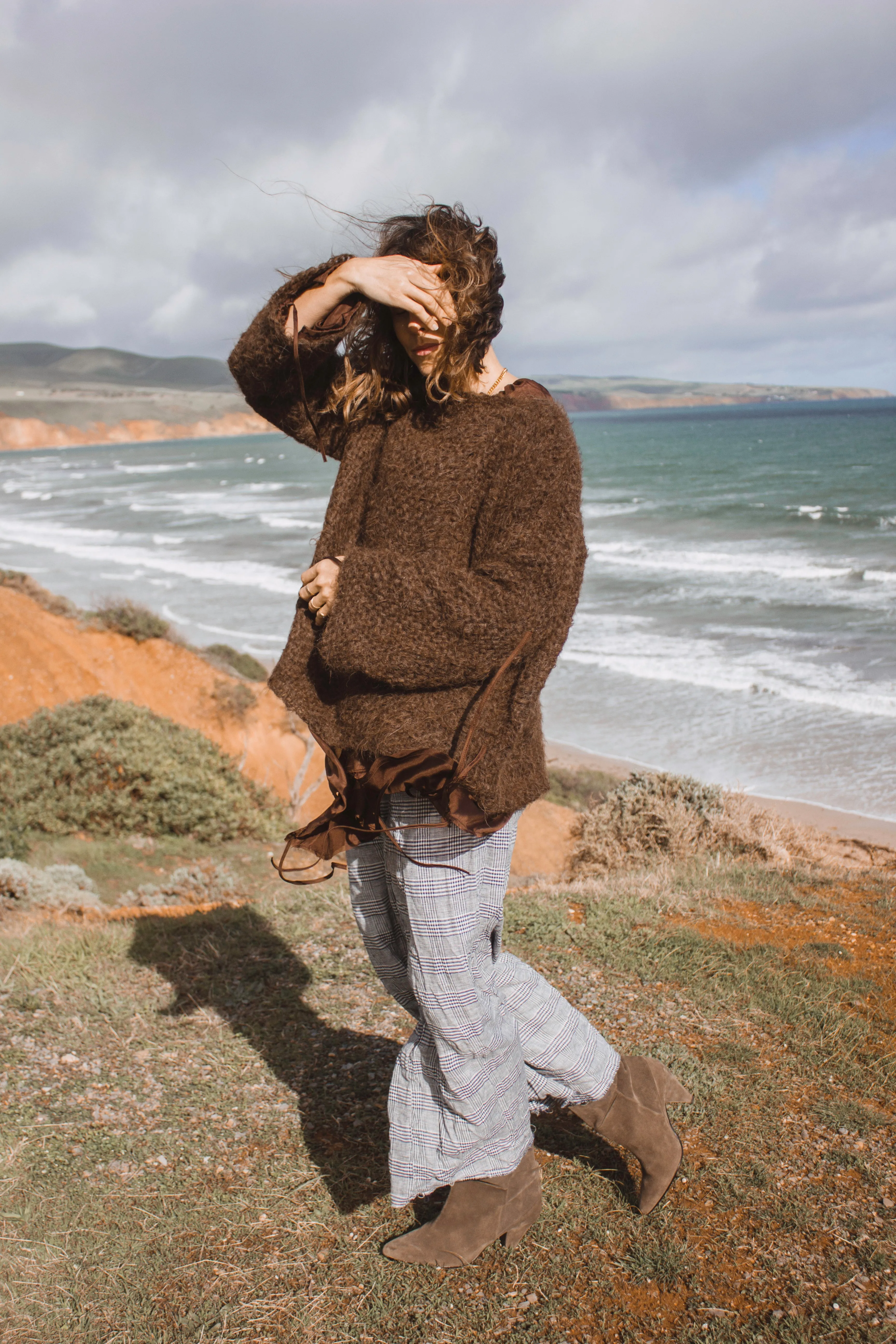Culotte pant (Linen) - Prince of wales Check weave