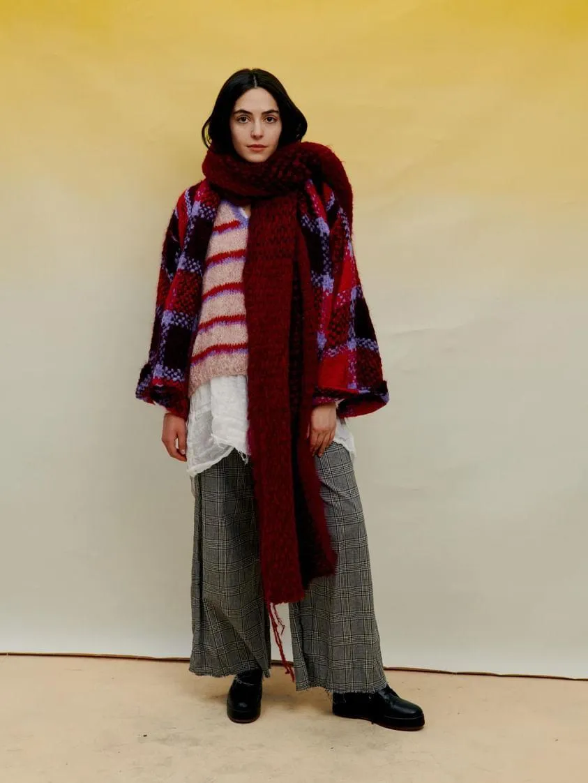 Culotte pant (Linen) - Prince of wales Check weave