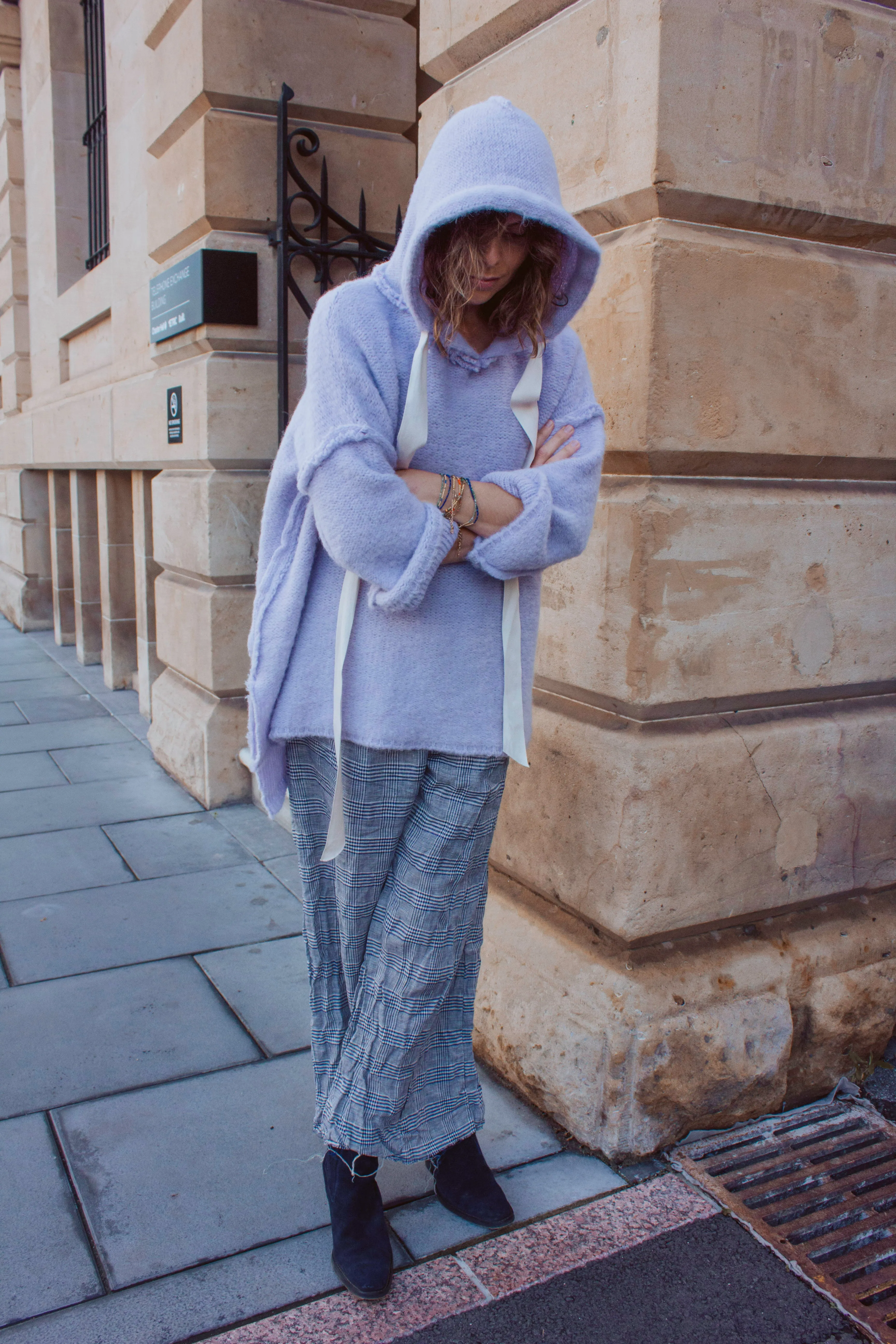 Culotte pant (Linen) - Prince of wales Check weave