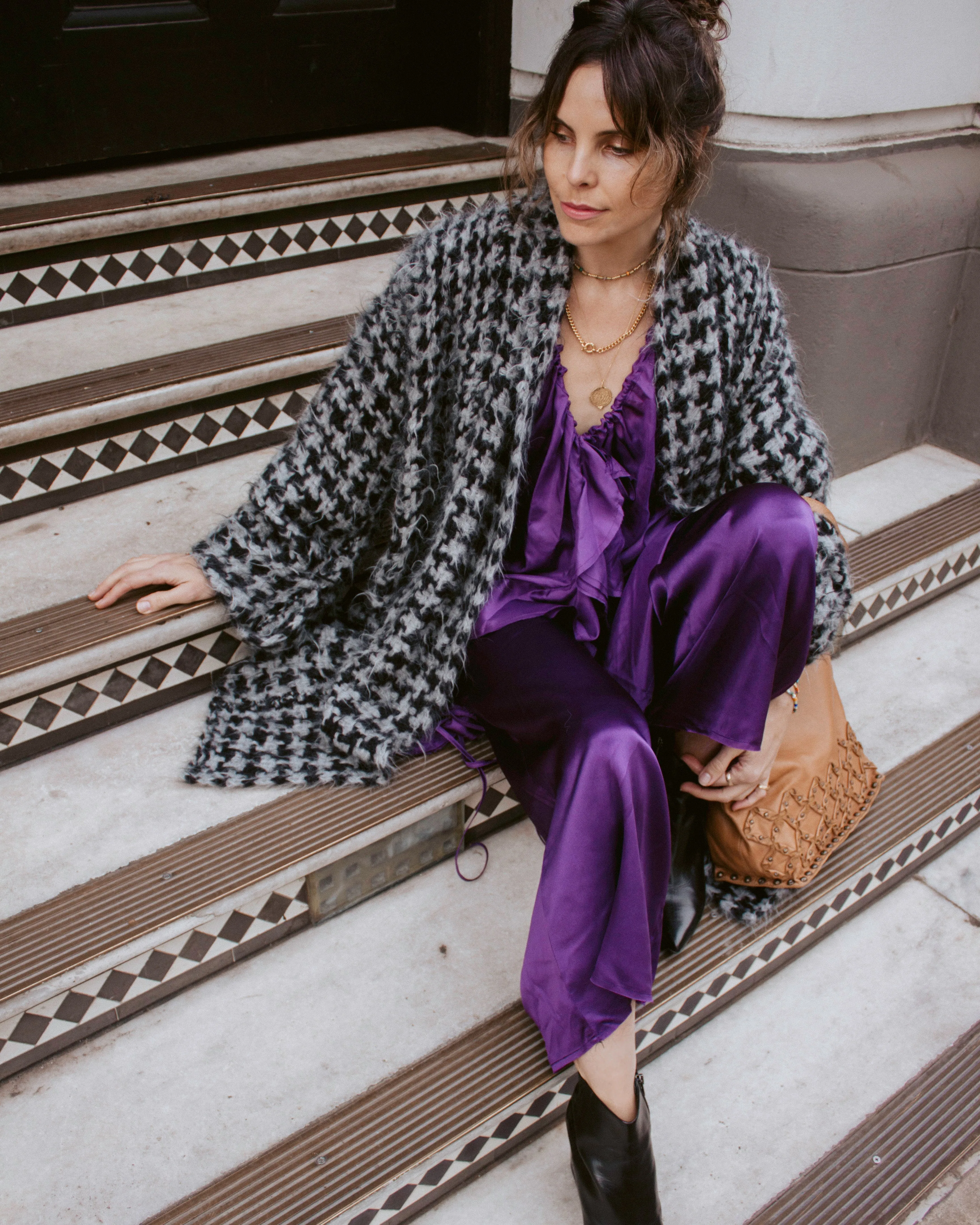 Culotte pant (Linen) - Prince of wales Check weave