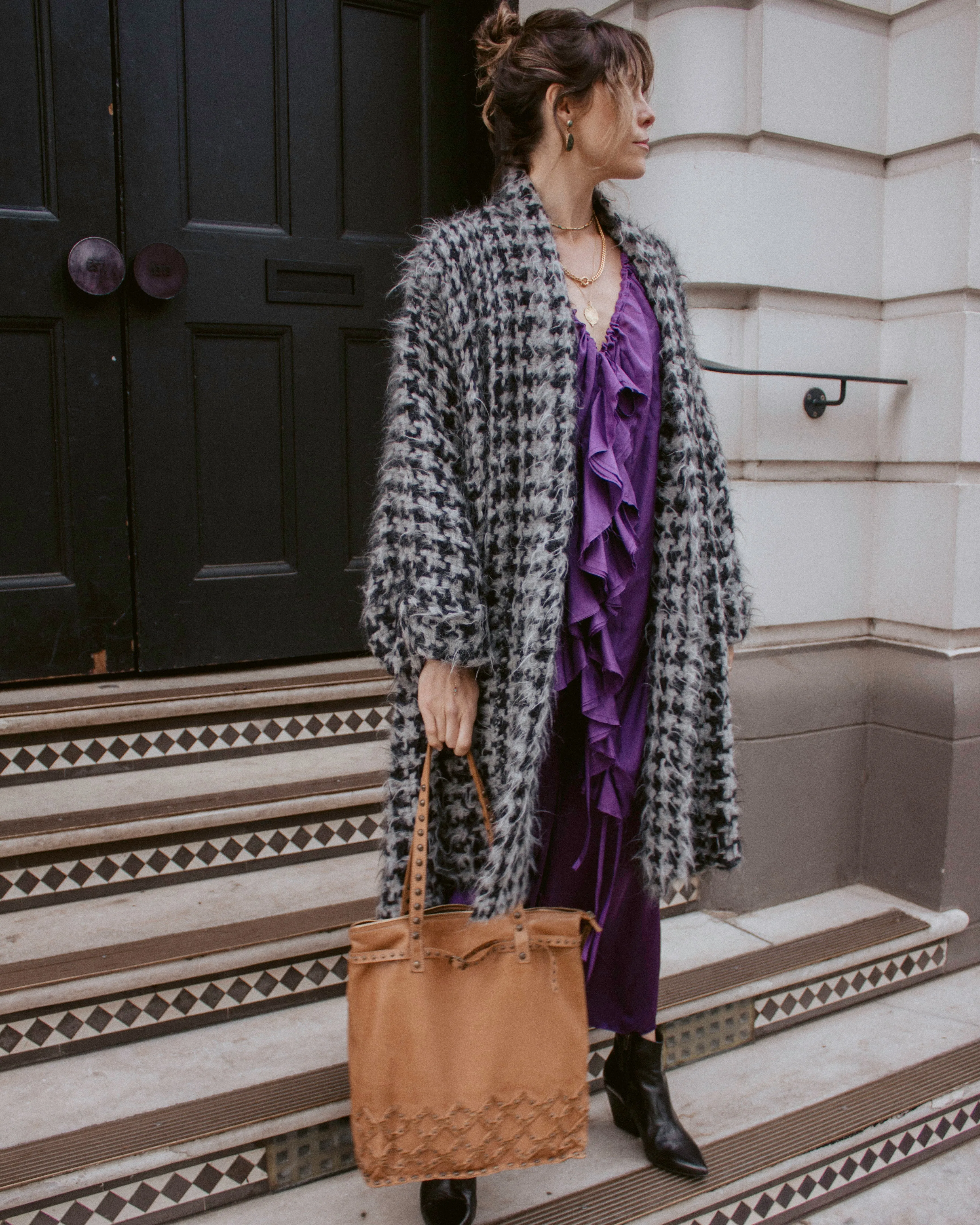 Culotte pant (Linen) - Prince of wales Check weave