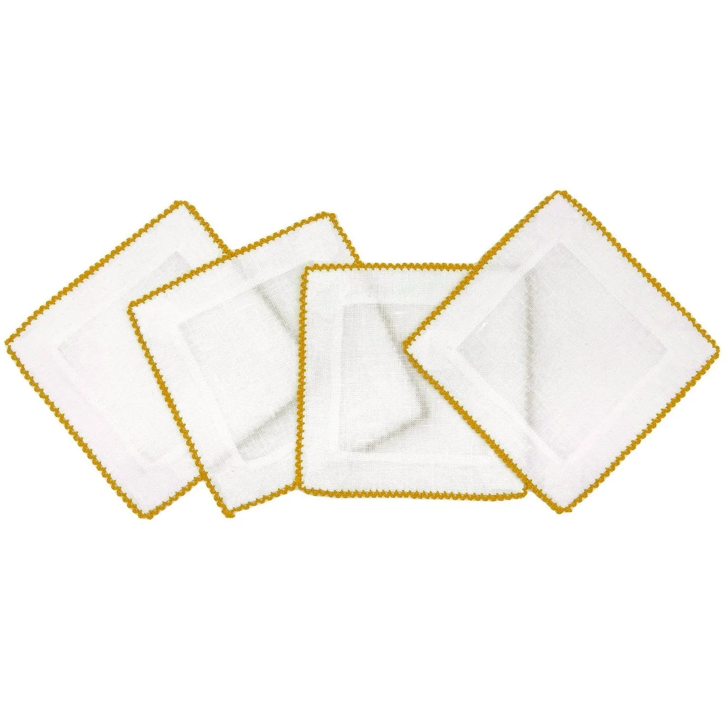 Customizable picot edge cocktail napkins