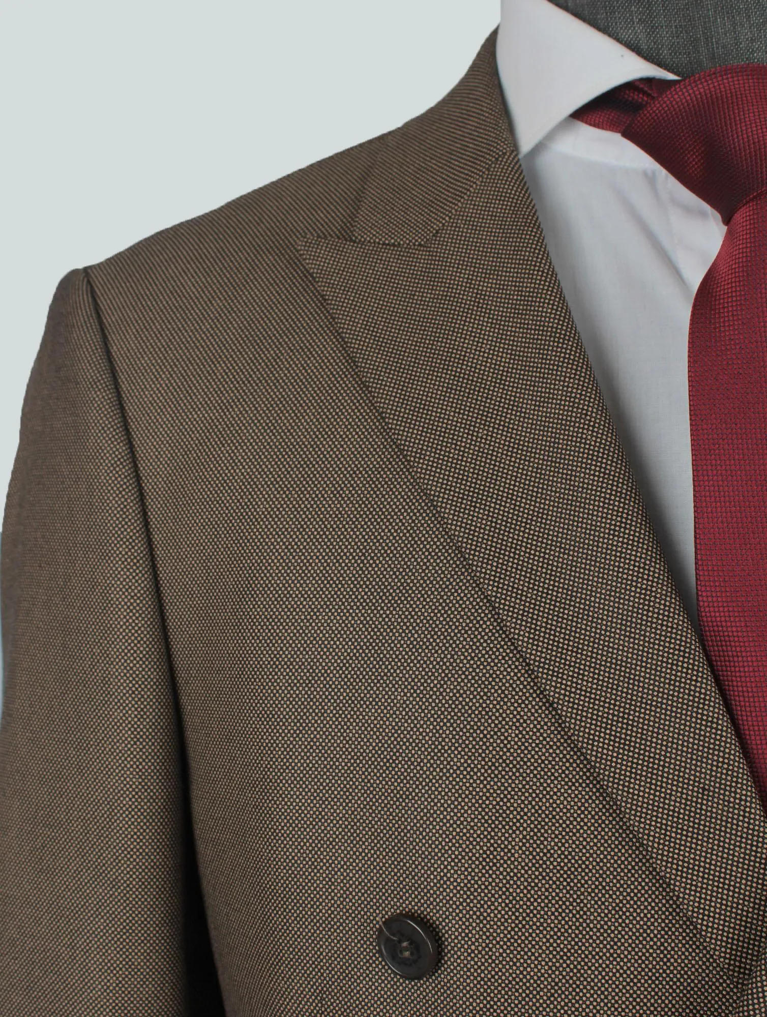 Double Breasted Brown Bespoke Men Suit Tailored