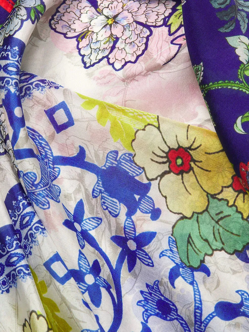 Johnny Was Womens Silk Floral Shellinay Scarf New