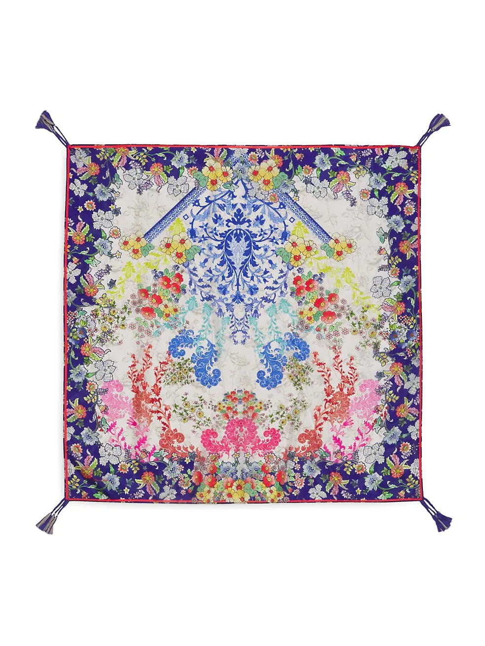 Johnny Was Womens Silk Floral Shellinay Scarf New