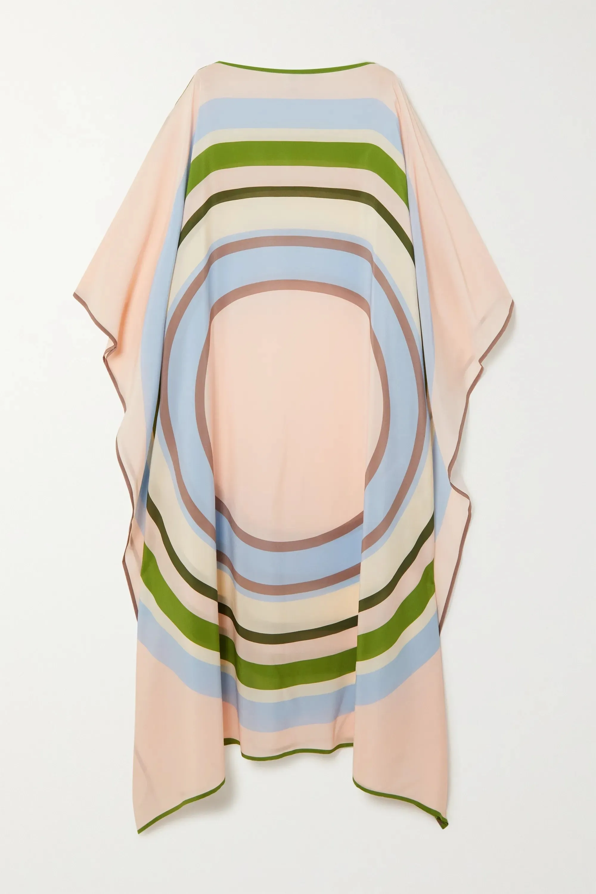 Lightweight Silk Crepe Kaftan, Comfortable Beachwear, Women's Kaftan