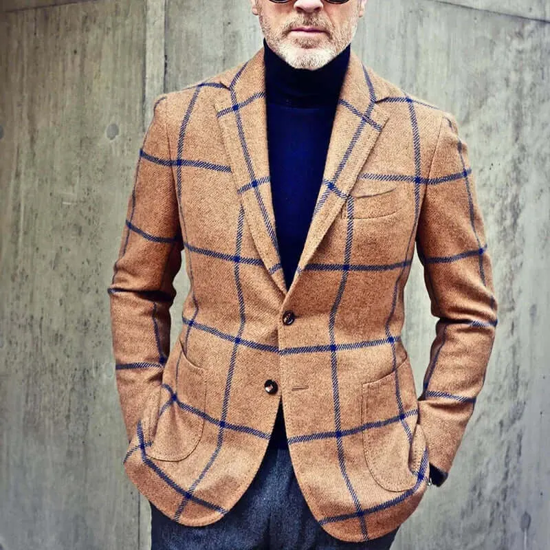 Men's Tailored-Fit Check Blazer