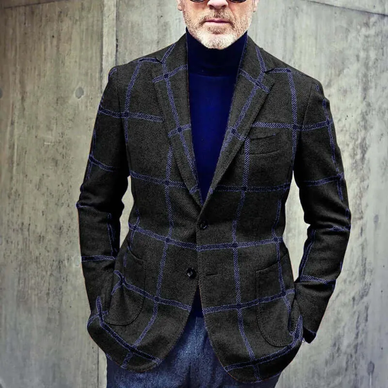 Men's Tailored-Fit Check Blazer