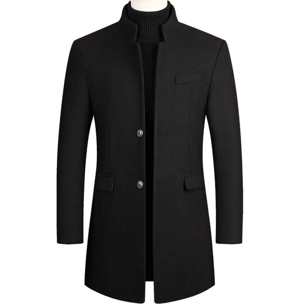 Men's Tailored Standing Collar Long Sleeve Blazer