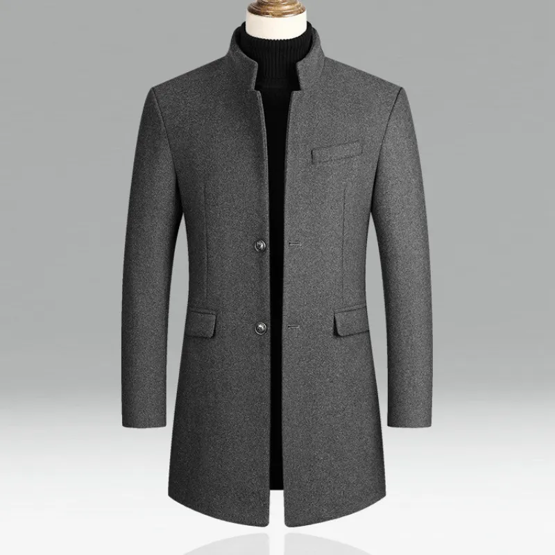 Men's Tailored Standing Collar Long Sleeve Blazer