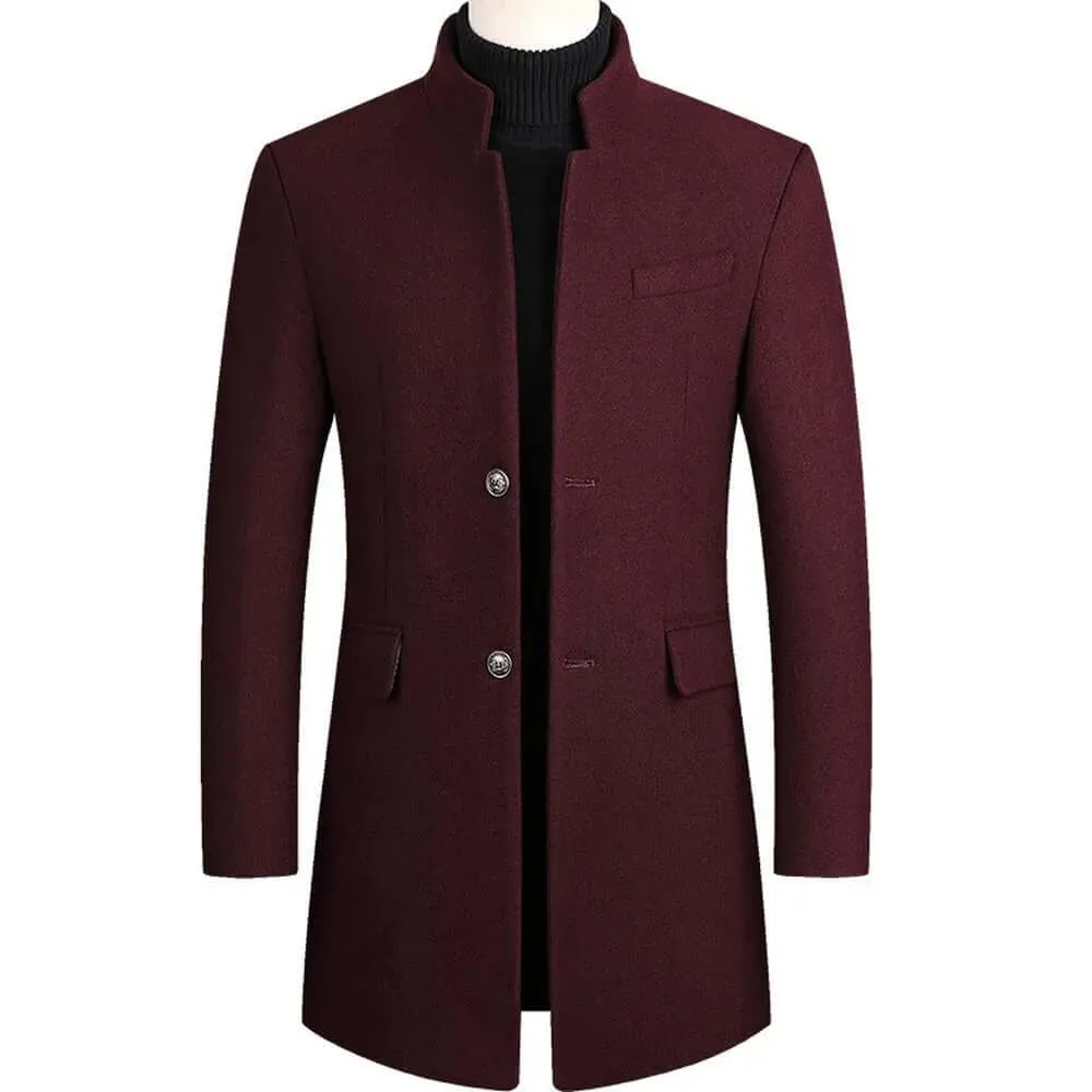 Men's Tailored Standing Collar Long Sleeve Blazer