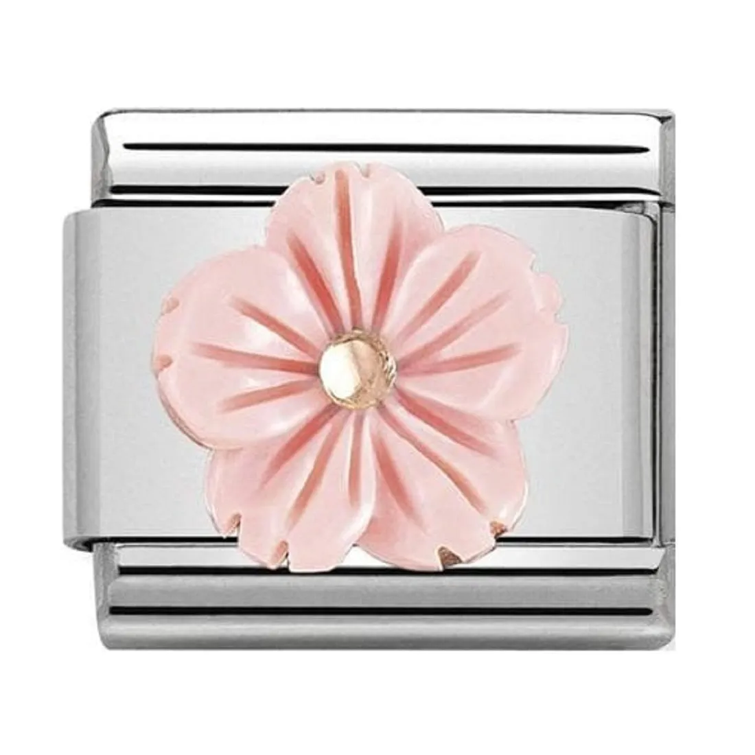 NOMINATION Link Rose Gold and Coral Pink Flower