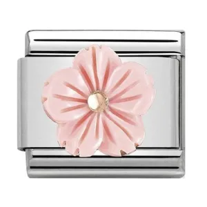 NOMINATION Link Rose Gold and Coral Pink Flower