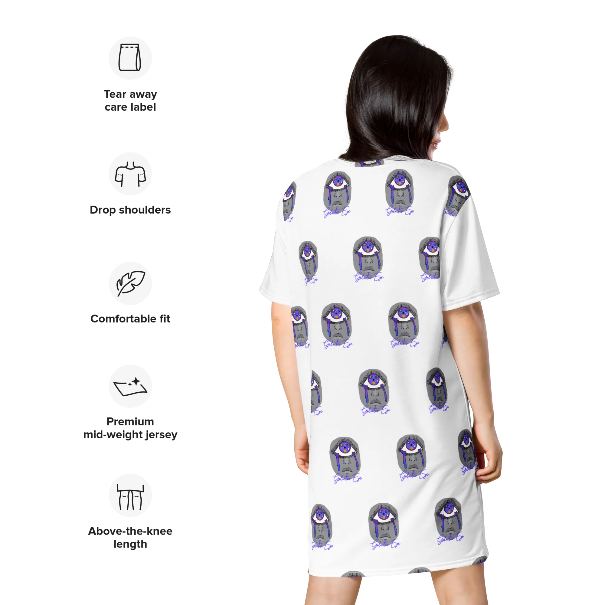 NYC Artwork - Galactic EYE t-shirt dress.