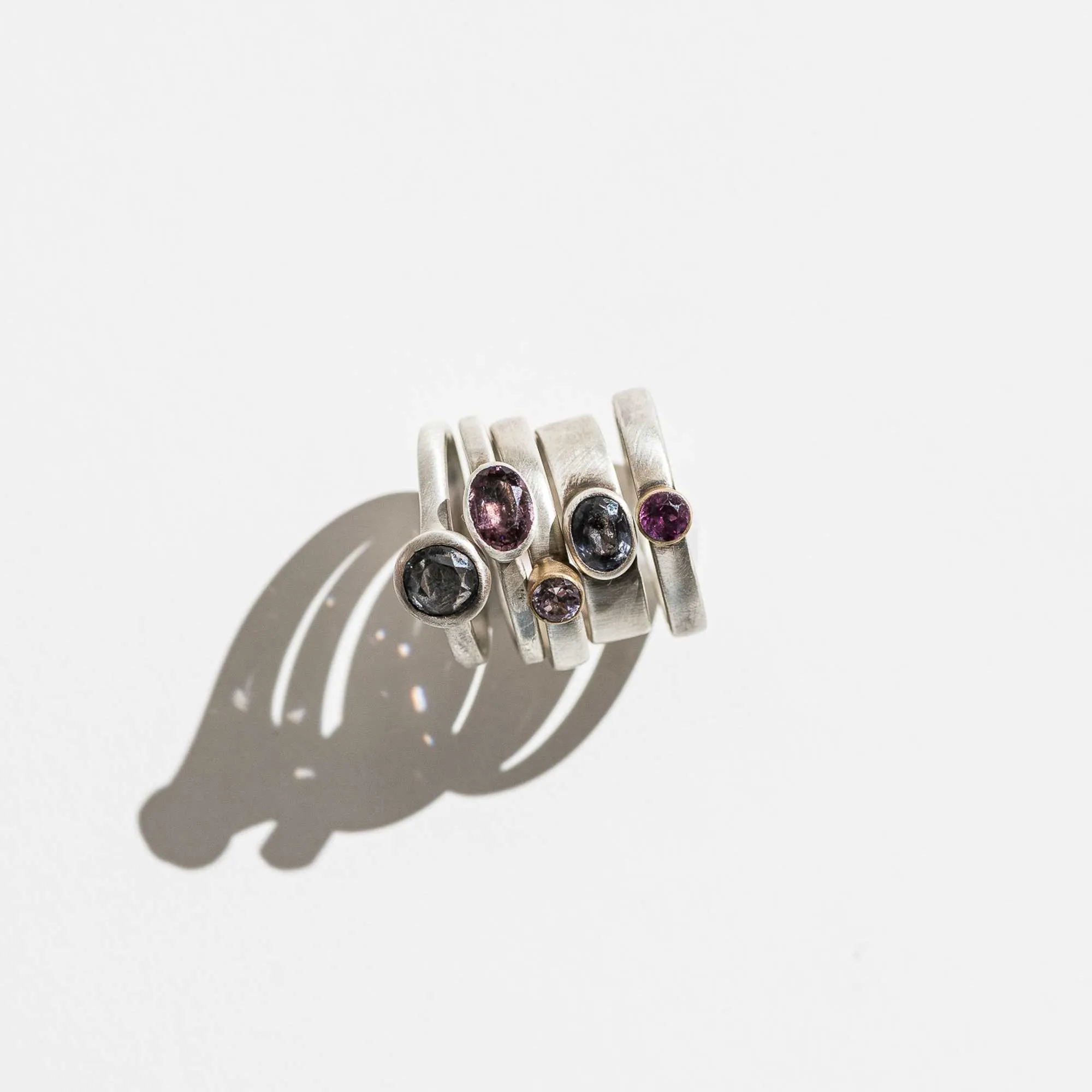 Purple Spinel East-West Ring on Cigar Band