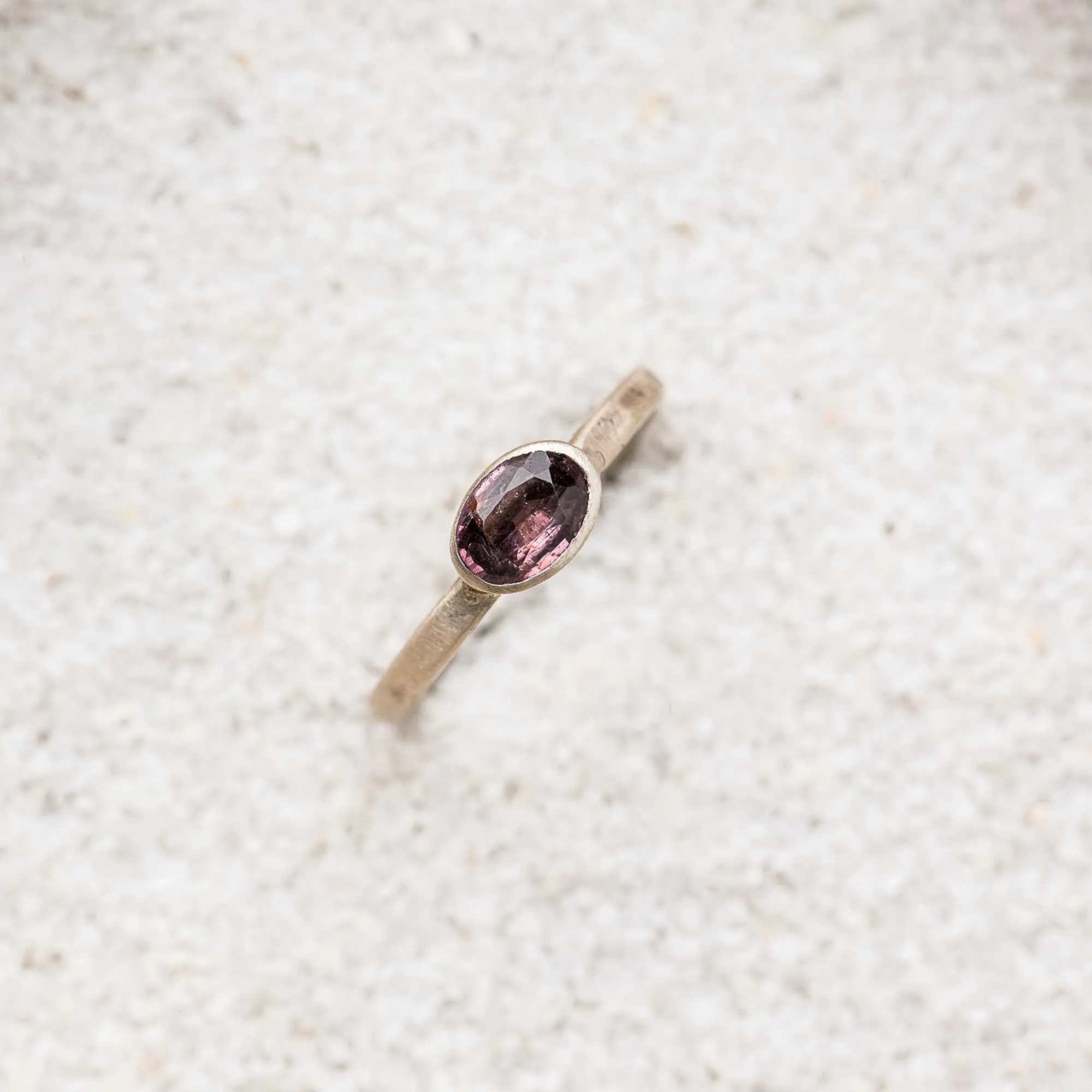 Purple Spinel East-West Ring