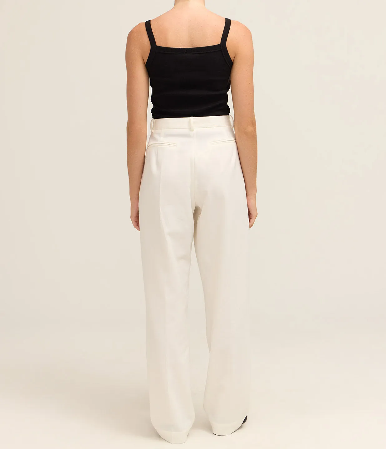 Tailored Pleat Pant in White